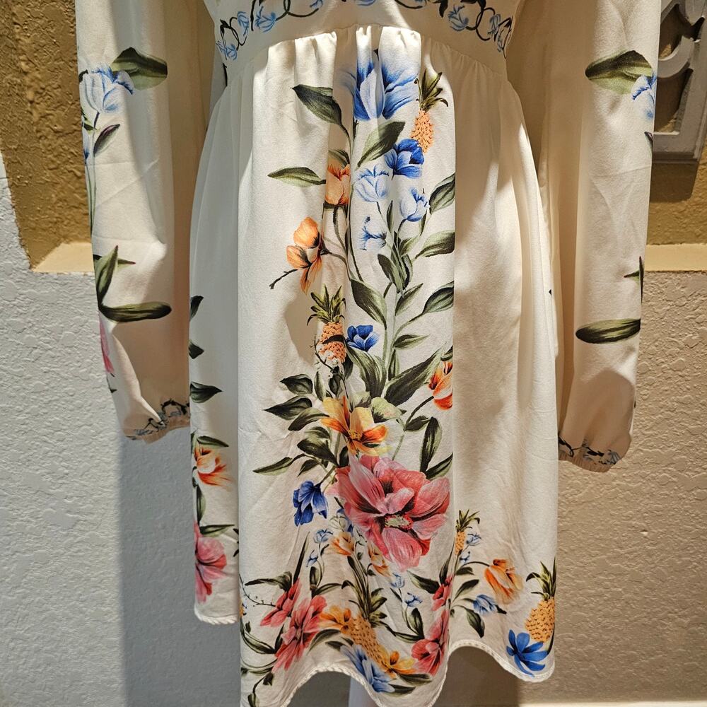 Floral  Large Cottagecore Milkmaid Dress Romantic Coquette Prairie  Fairycore - Picture 6 of 8